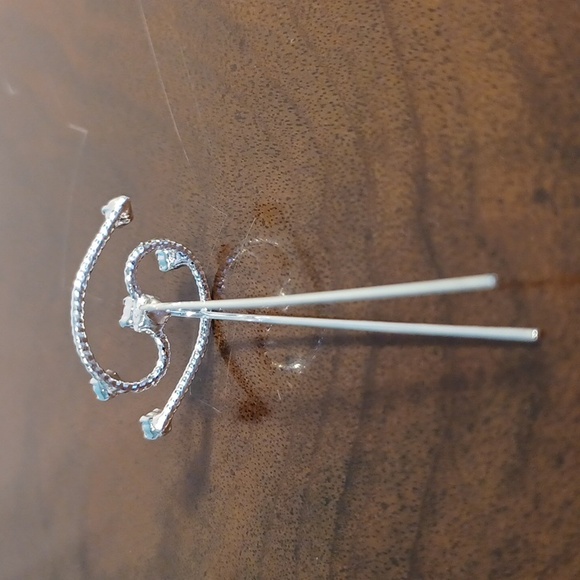 NEW! 6 Hair Pins Rope Design Pink Rhinestone wedding Headwear 5755 - Picture 4 of 6